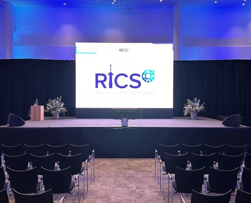 Audiovisuele ondersteuning 2-daagse medische symposium van RICS2024 in Ahoy congrescentrum CT-AV audiovisuele inrichters